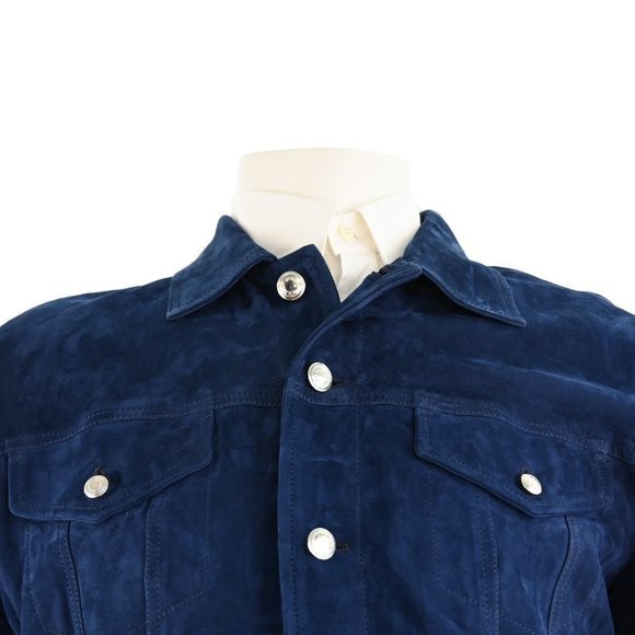 PAUL SMITH Men's Blue Suede Casual Jacket Size L - Picture 2 of 10